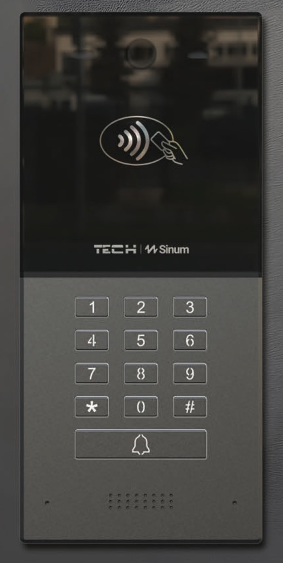 Sinum VID-01 videó-kaputelefon a bejárat mellett